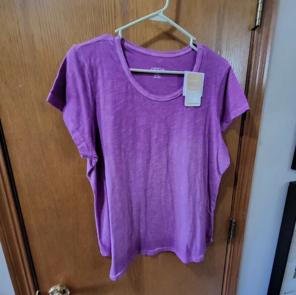 Orvis Women's Vibrant Purple/Mauve Sunwashed Short Sleeve Tee